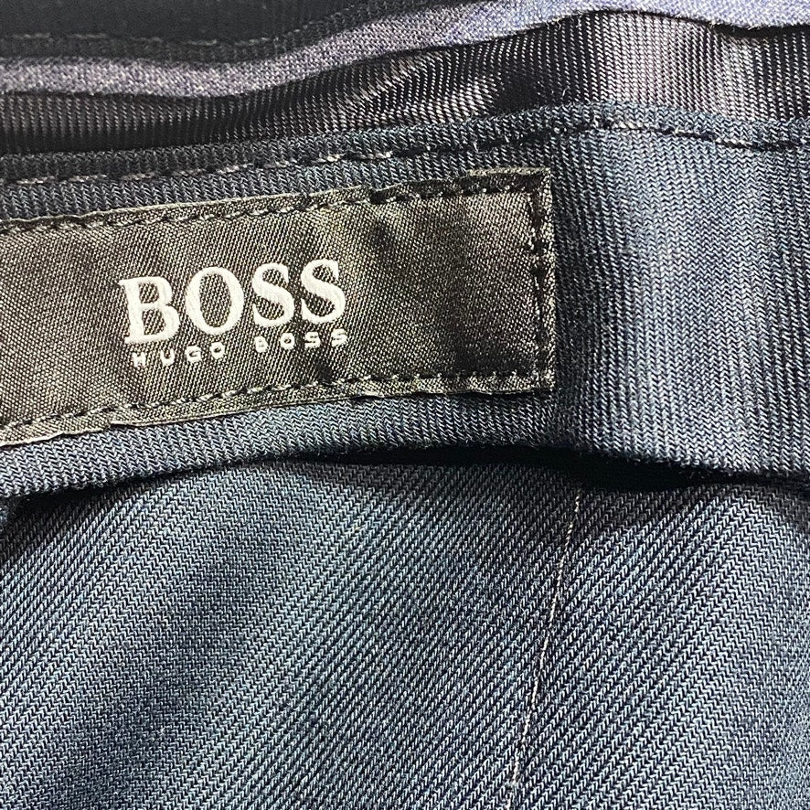 BOSS HUGO BOSS Pastel Blue Unhemmed Wool Blend Regular-Fit Dress Pants SZ 38R