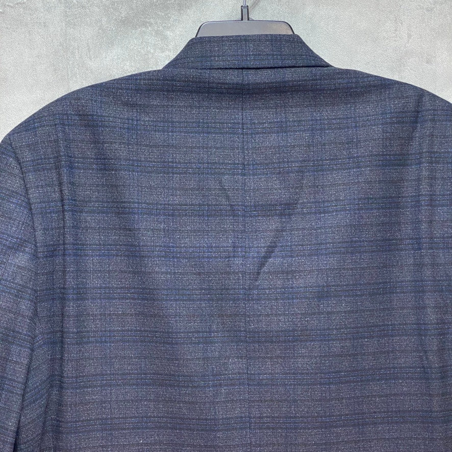 MICHAEL KORS Navy Modern Fit Plaid Pattern Sport Coat SZ 44L
