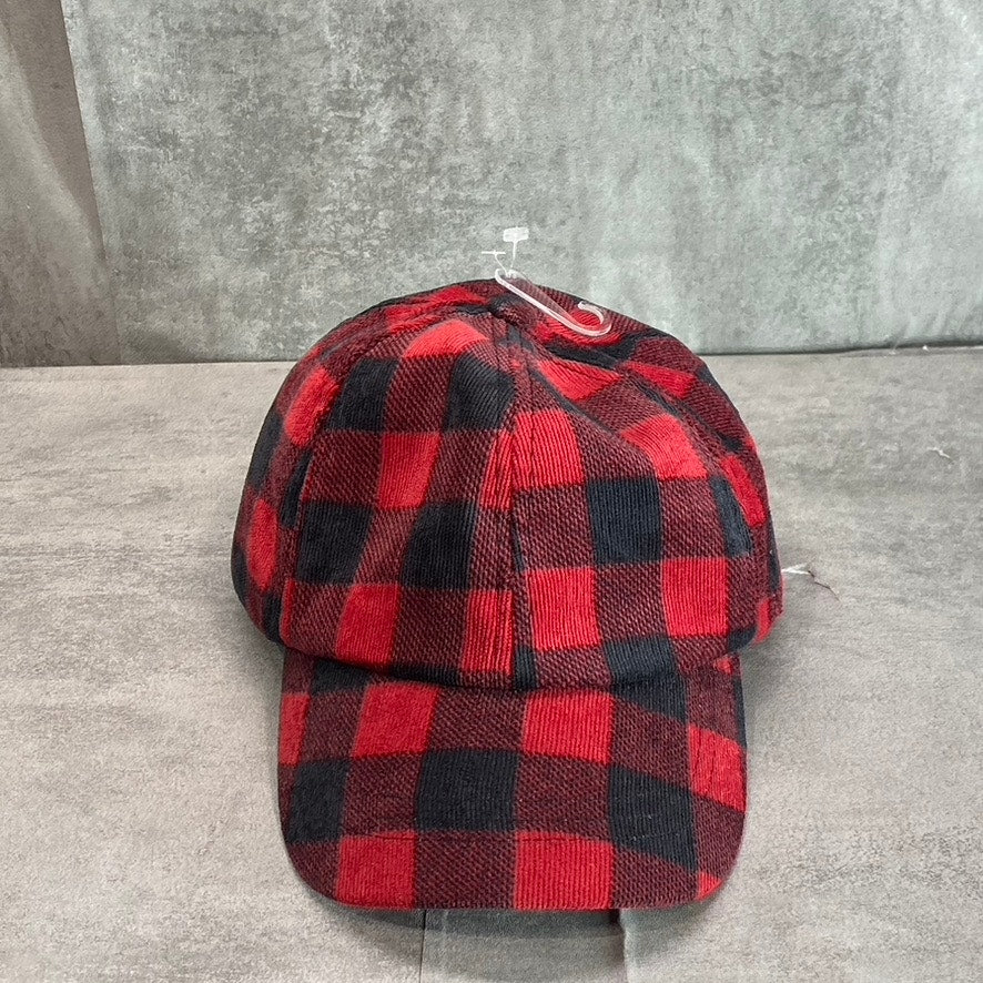 FRANCESCA'S Women's Red Angelina Buffalo Plaid Baseball Hat SZ OS