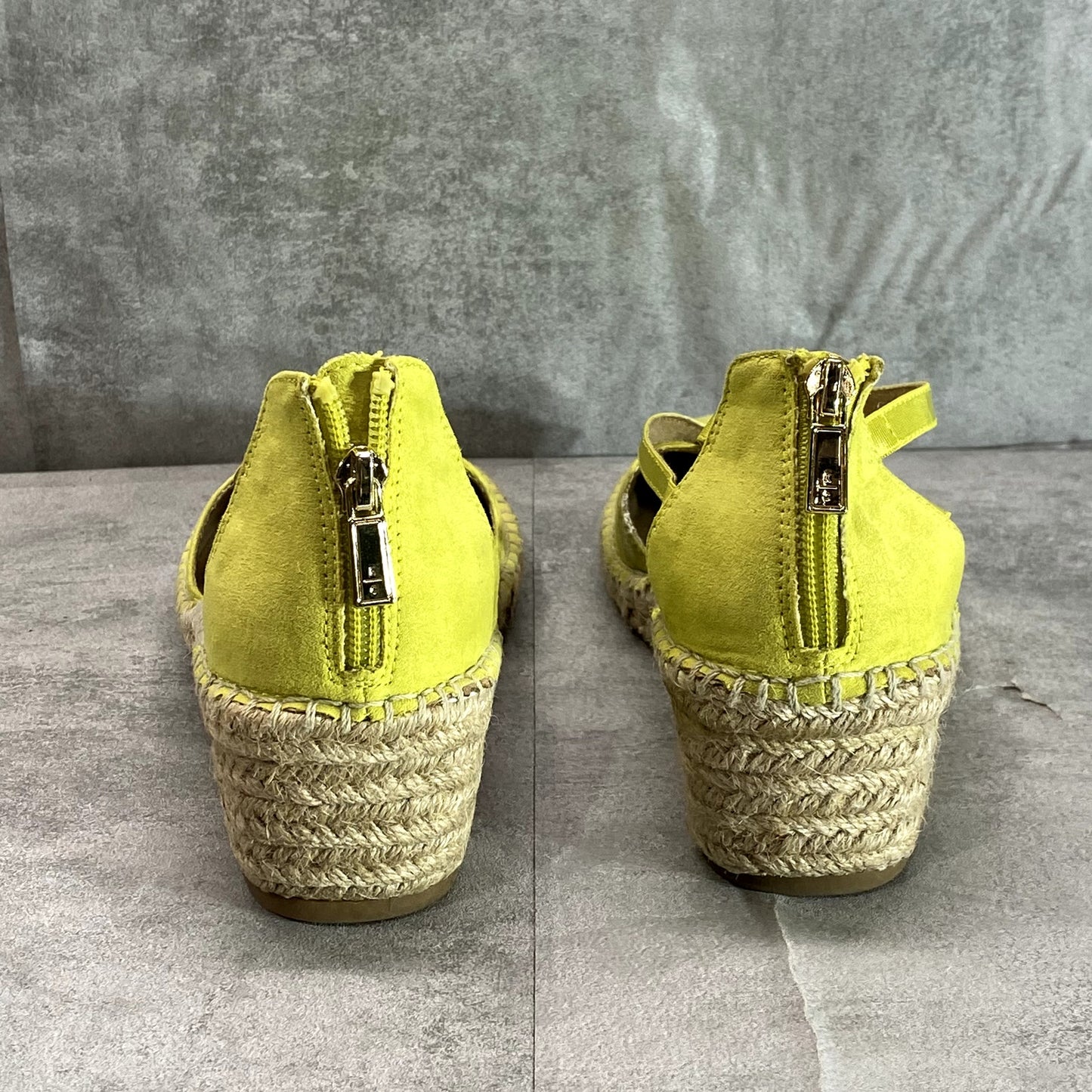 REACTION KENNETH COLE Women's Yellow Clo Elastic Espadrille Wedge Sandals SZ8.5