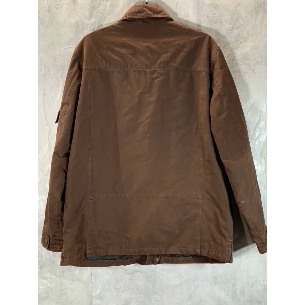 EDDIE BAUER Men's Big&Tall Vintage Brown Full-Zip Utility Jacket SZ XL/T
