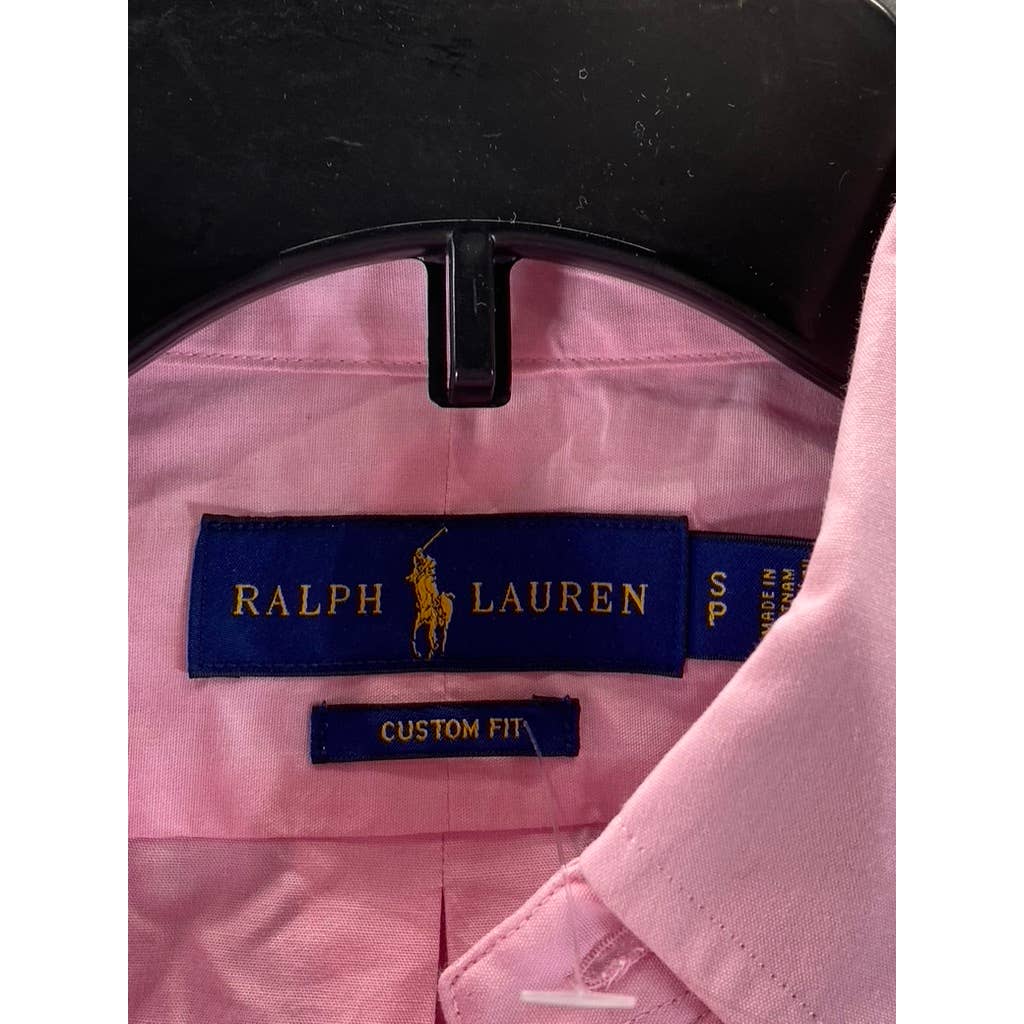 RALPH LAUREN Men's Caramel Pink Classic-Fit Button-Up Oxford Shirt SZ S