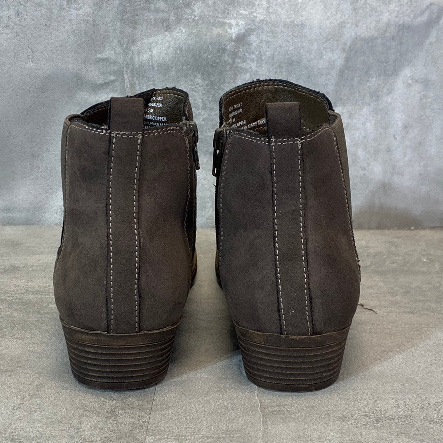 SUGAR Grey Trixy 2 Slip-On Almond-Toe Block Heel Ankle Booties SZ 9.5