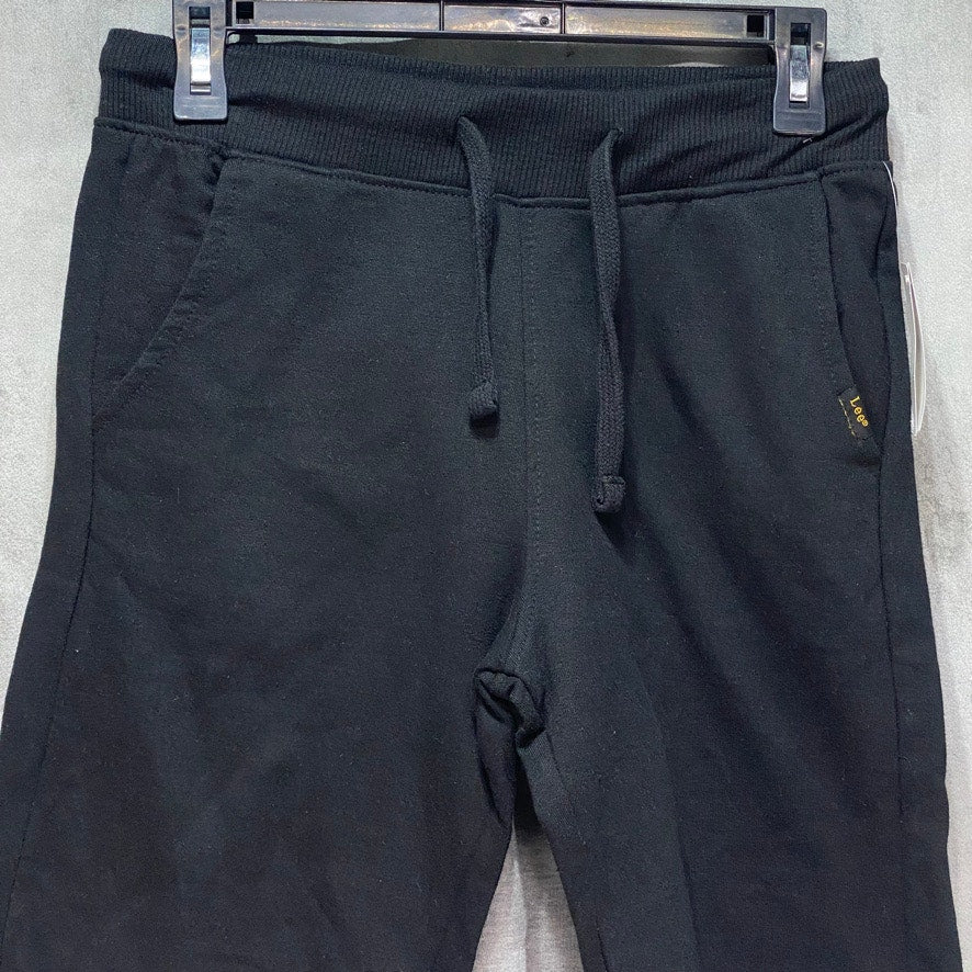LEE Men's Grey & Black 2 Pack Drawstring Pull-On Fleece Lounge Shorts SZ L