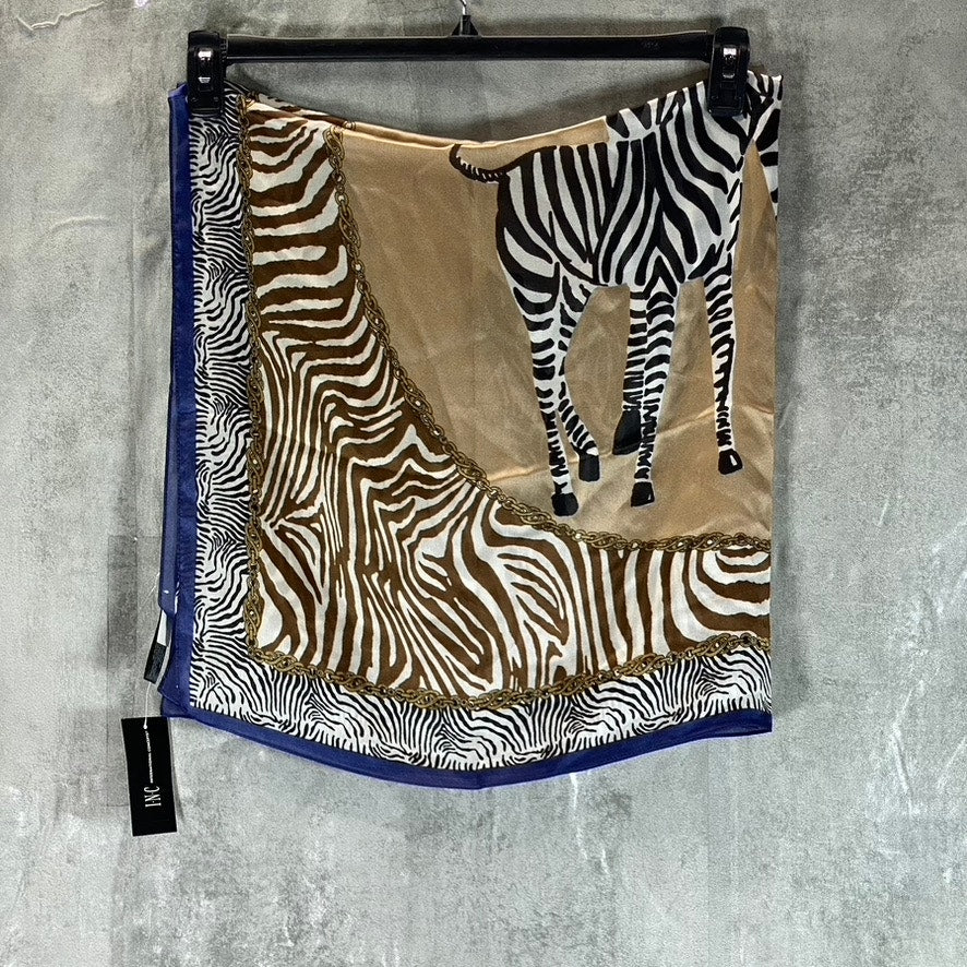 INC INTERNATIONAL CONCEPTS Women's Natural Zebra Graphic Square Scarf SZ OS