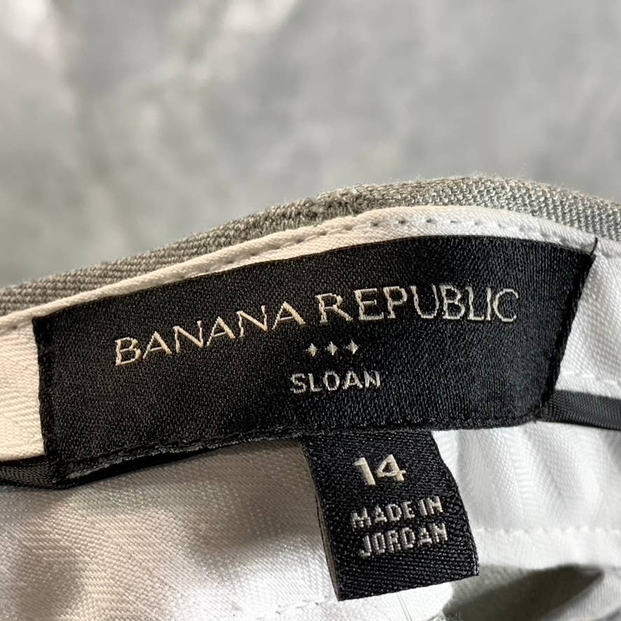 BANANA REPUBLIC Women's Medium Grey Heather Sloan Slim Mid-Rise Pants SZ 14
