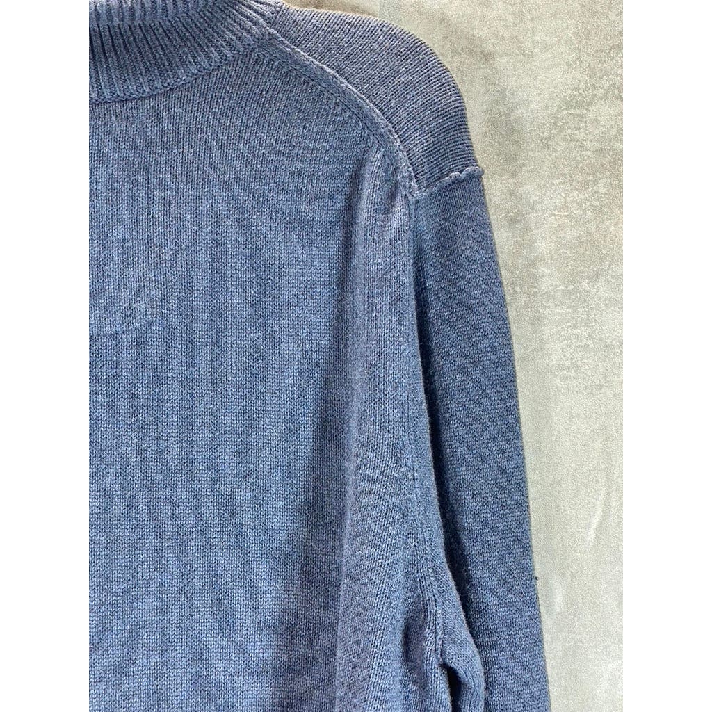 AMERICAN EAGLE OUTFITTERS Men's Blue Classic-Fit Mock Neck Pullover Sweater SZ L