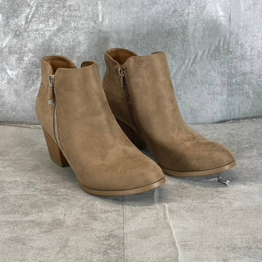 STYLE & CO Women's Taupe Masrinaa Slip-On Block-Heel Ankle Booties SZ 6