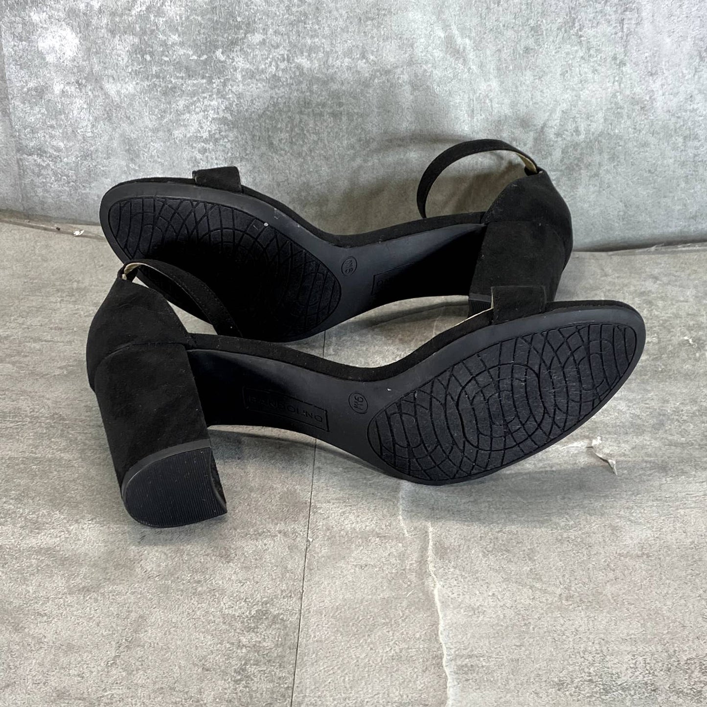 BANDOLINO Women's Black Armory Round-Toe Block-Heel Ankle-Strap Dress Sandal SZ9