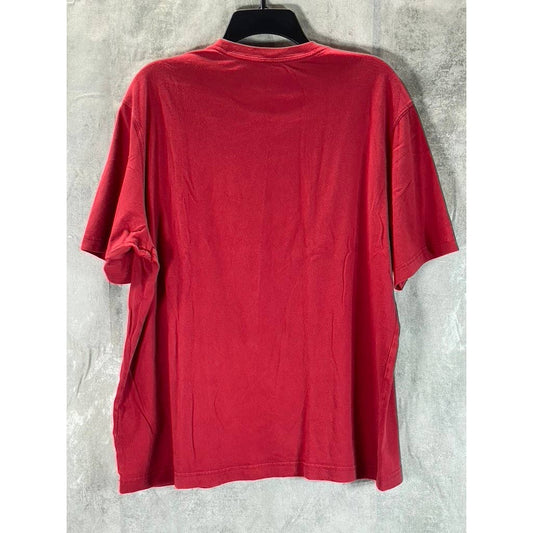 EDDIE BAUER Men's Red Cotton Short-Sleeve Crewneck T-Shirt SZ L