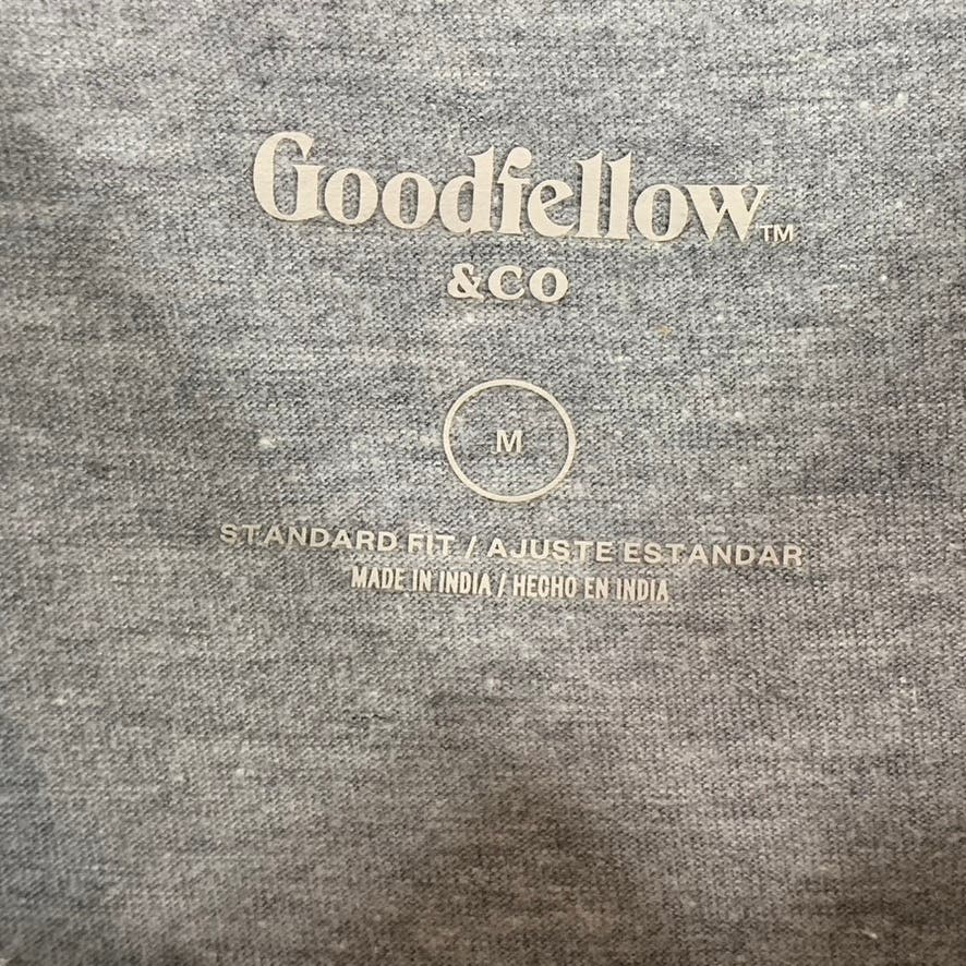 GOODFELLOW & CO Men's Light Gray/White Colorblock Standard-Fit T-Shirt SZ M