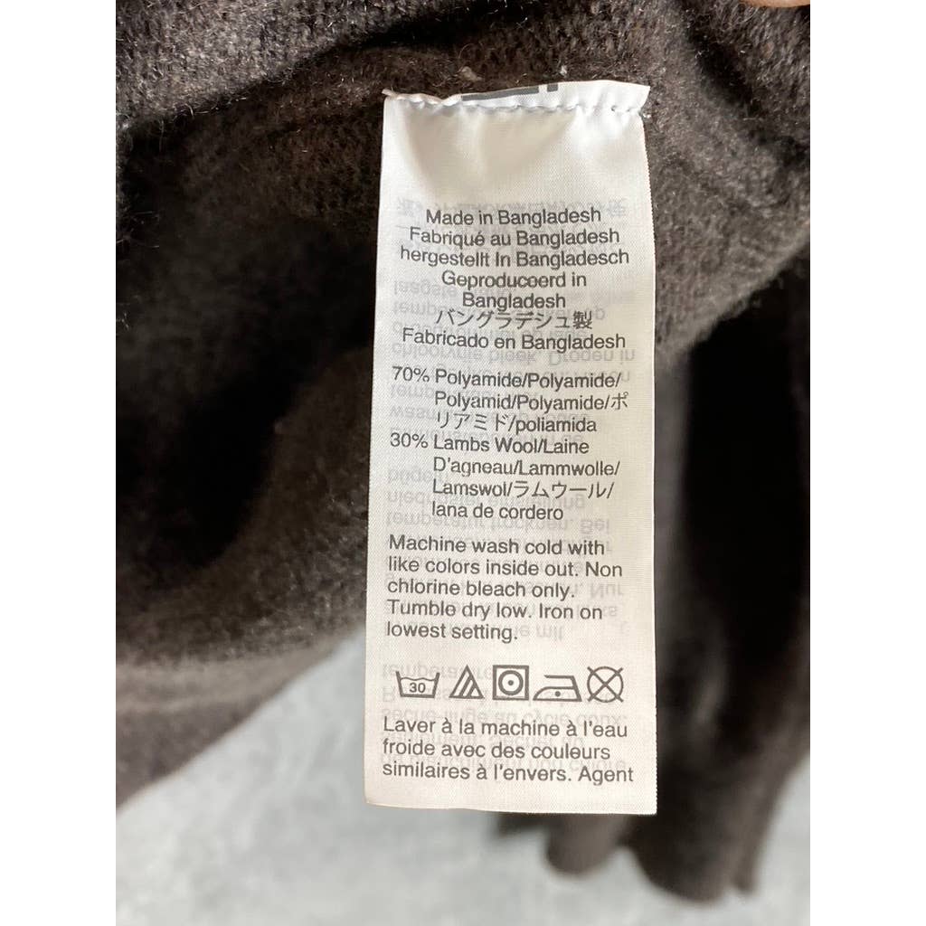 J.CREW Men's Brown Lambswool Shawl-Collar Pullover Sweater SZ M