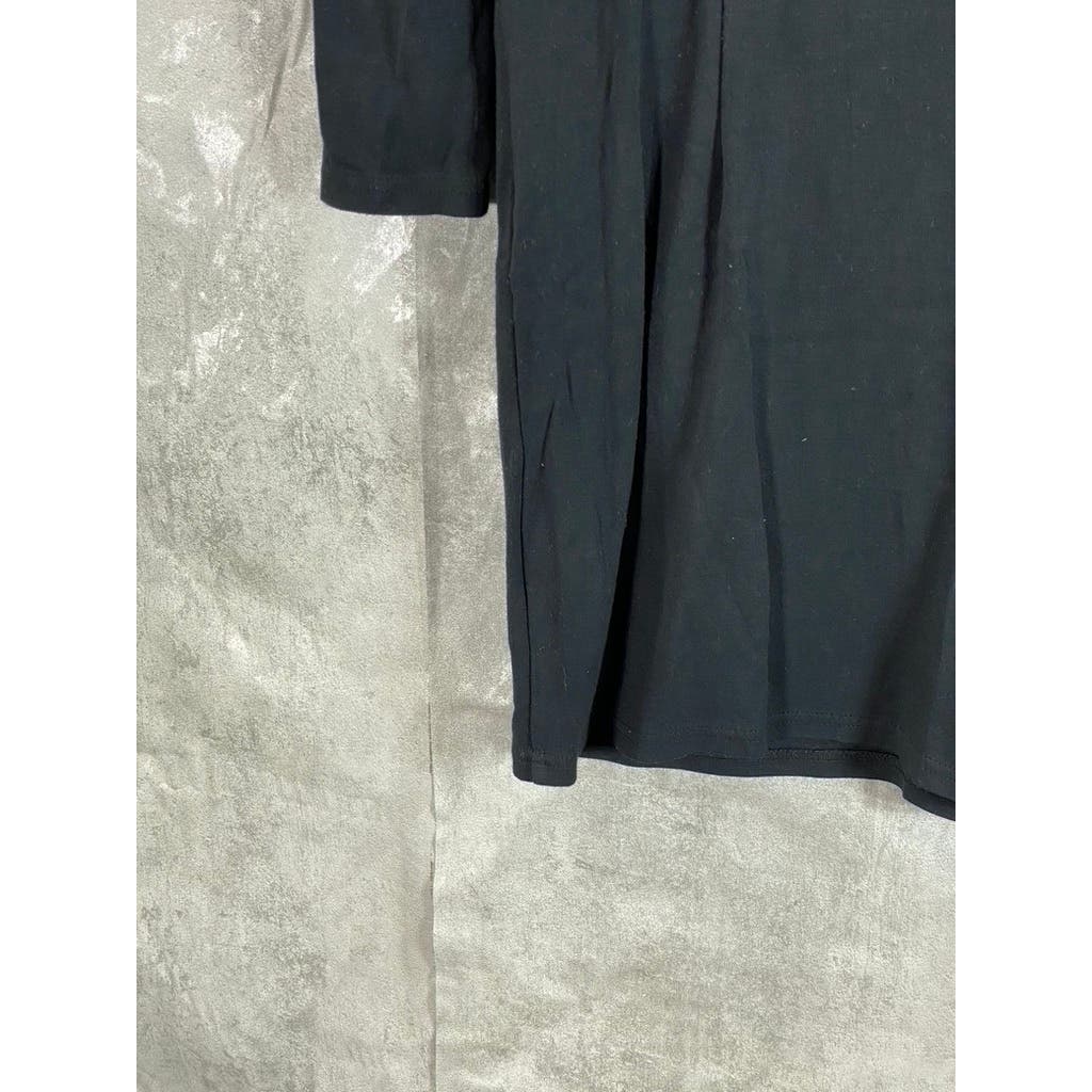 STS SAIL TO SABLE Women's Navy Crewneck Button-Shoulder Long Sleeve Dress SZ S