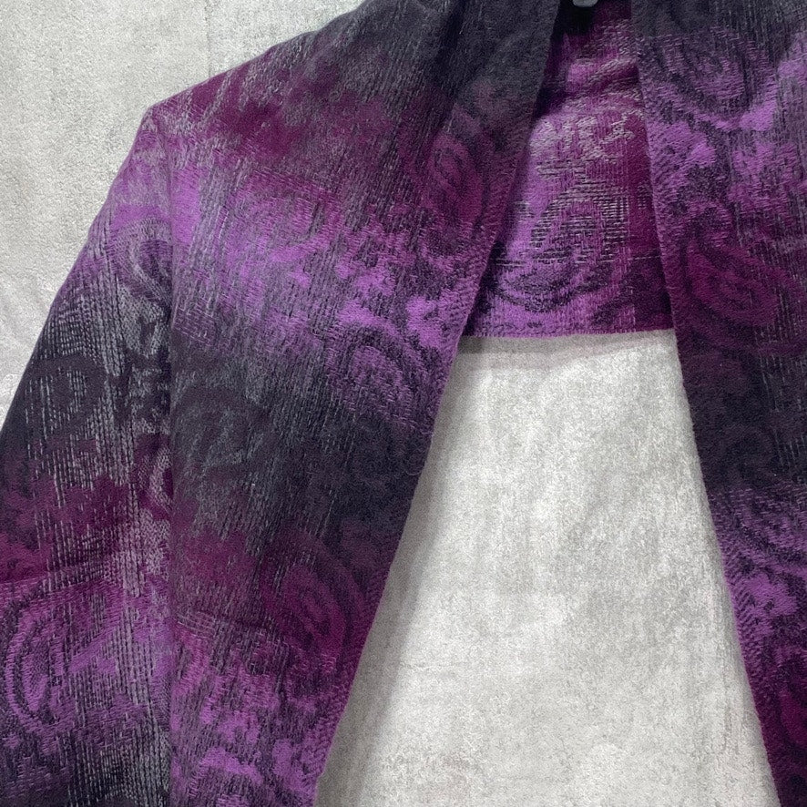 STEVE MADDEN Purple Mid Weight Ombre Paisley Muffler Scarf OS