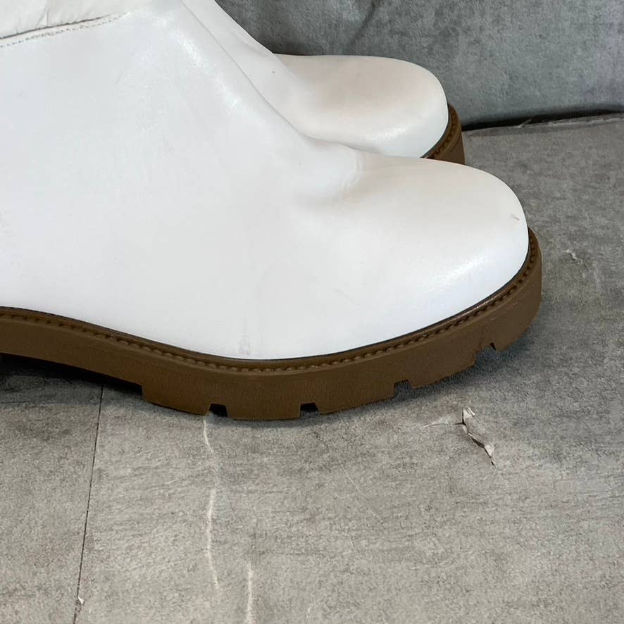 JOURNEE COLLECTION Women's White Nadine Cold-Weather Puffer Pull-On Boots SZ 10