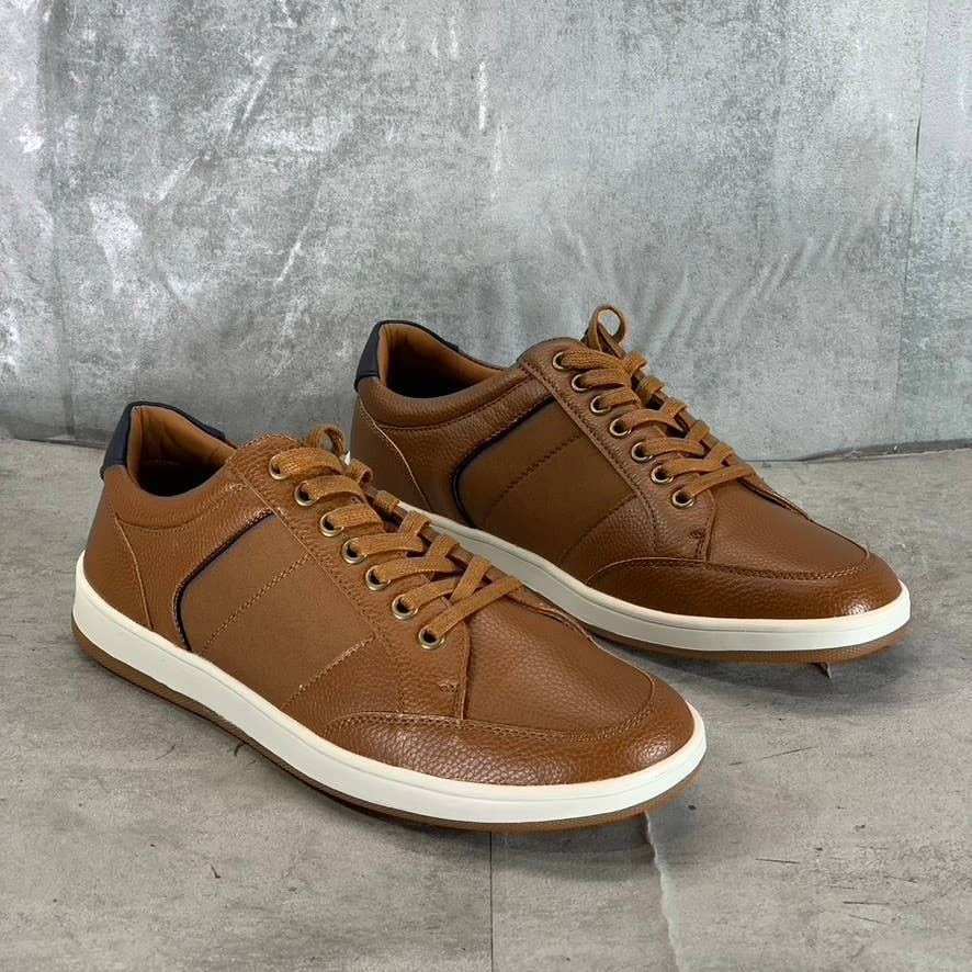VANCE CO. Men's Brown Faux Leather Rogers Casual Lace-Up Sneakers SZ 8.5