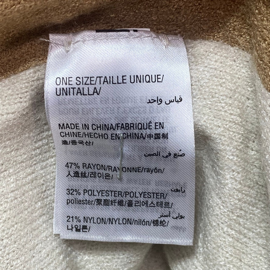 CHARTER CLUB Solid Tan Knit Reversible Poncho OS