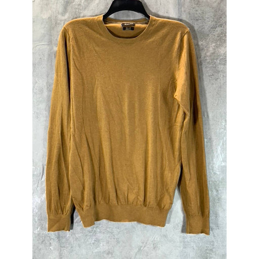 MASSIMO DUTTI Men's Tan Cotton Silk Crewneck Pullover Lightweight Sweater SZ M