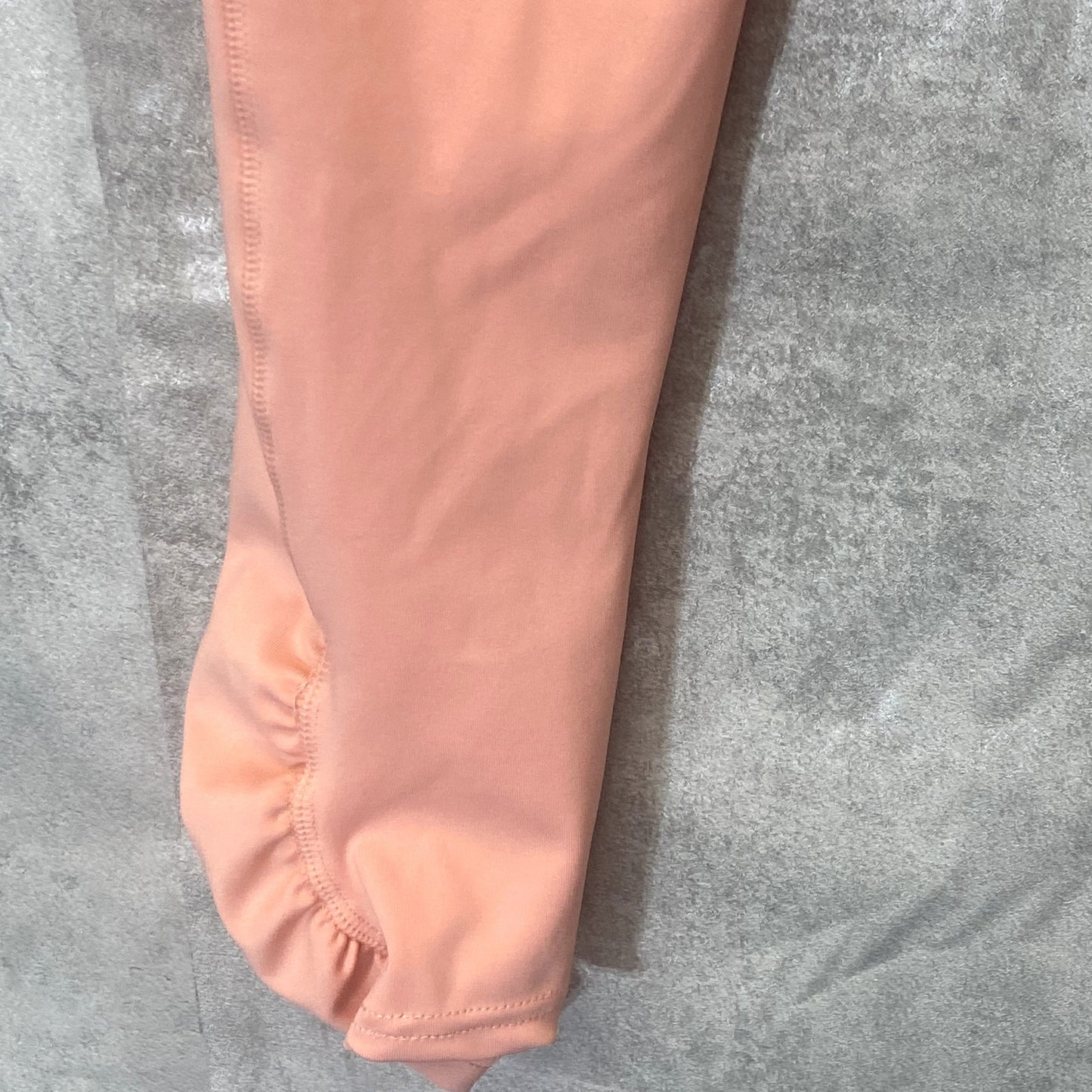 KAY UNGER Women's Peach Ruched Cuff High-Waist Media Pocket Pull-On Athletic Legging SZ L