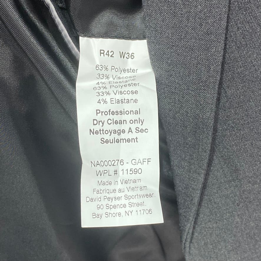 NAUTICA Charcoal Modern-Fit Two-Button Bi-Stretch Suit Jacket SZ 42R