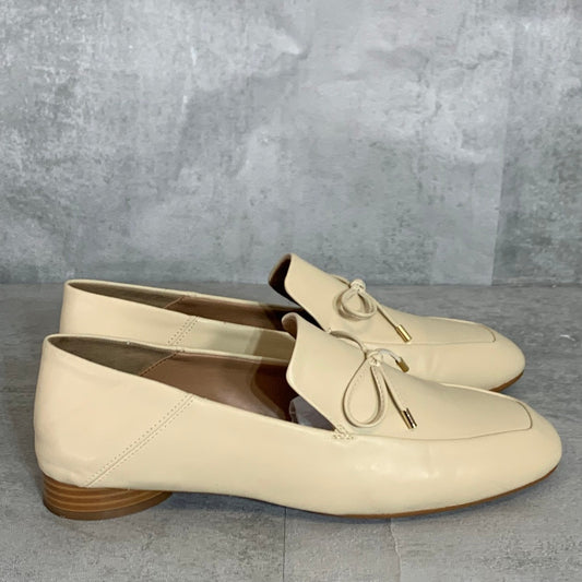 AEROSOLES Off White Mila Round-Toe Slip-On Stacked Block Heel Loafers SZ 9.5