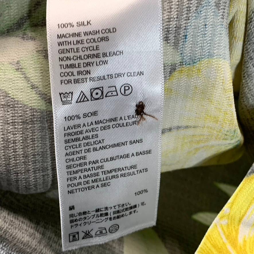 TOMMY BAHAMA Men's Grey Original-Fit Floral-Print Button-Up Silk Shirt SZ XL