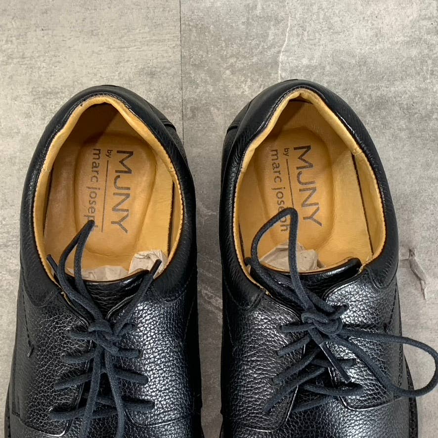 MJNY BY MARC JOSEPH Men's Black Leather Wellington Lace-Up Oxfords SZ 9