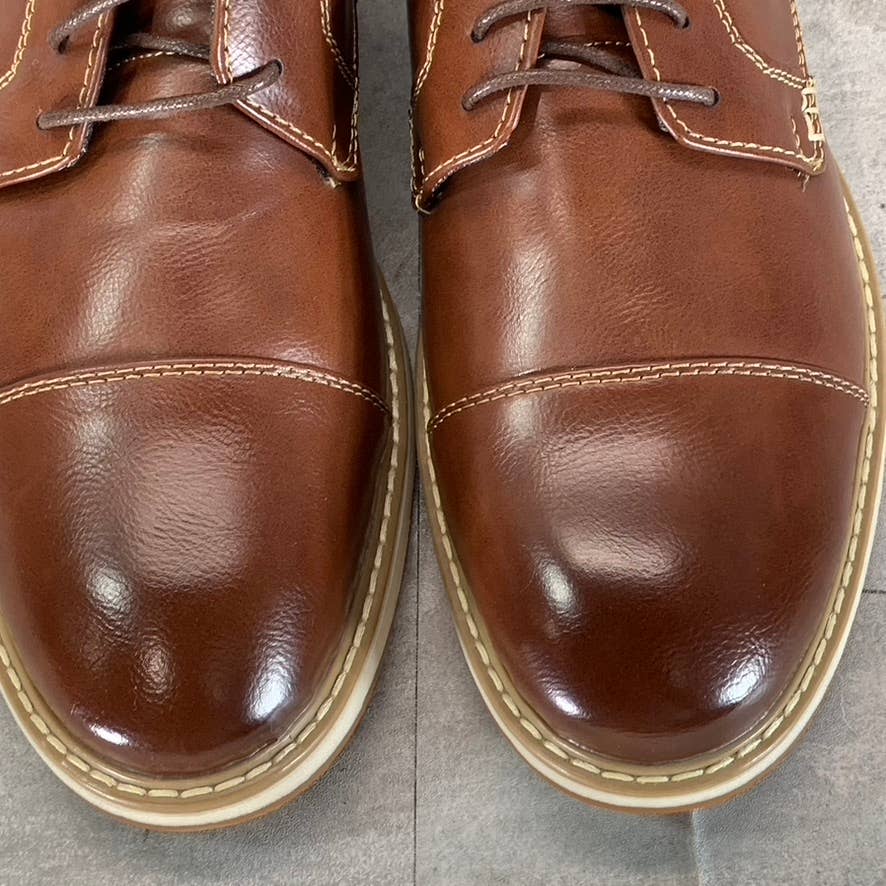 VANCE CO. Men's Brown Faux Leather Jedd Cap Toe Lace-Up Oxford SZ 9.5