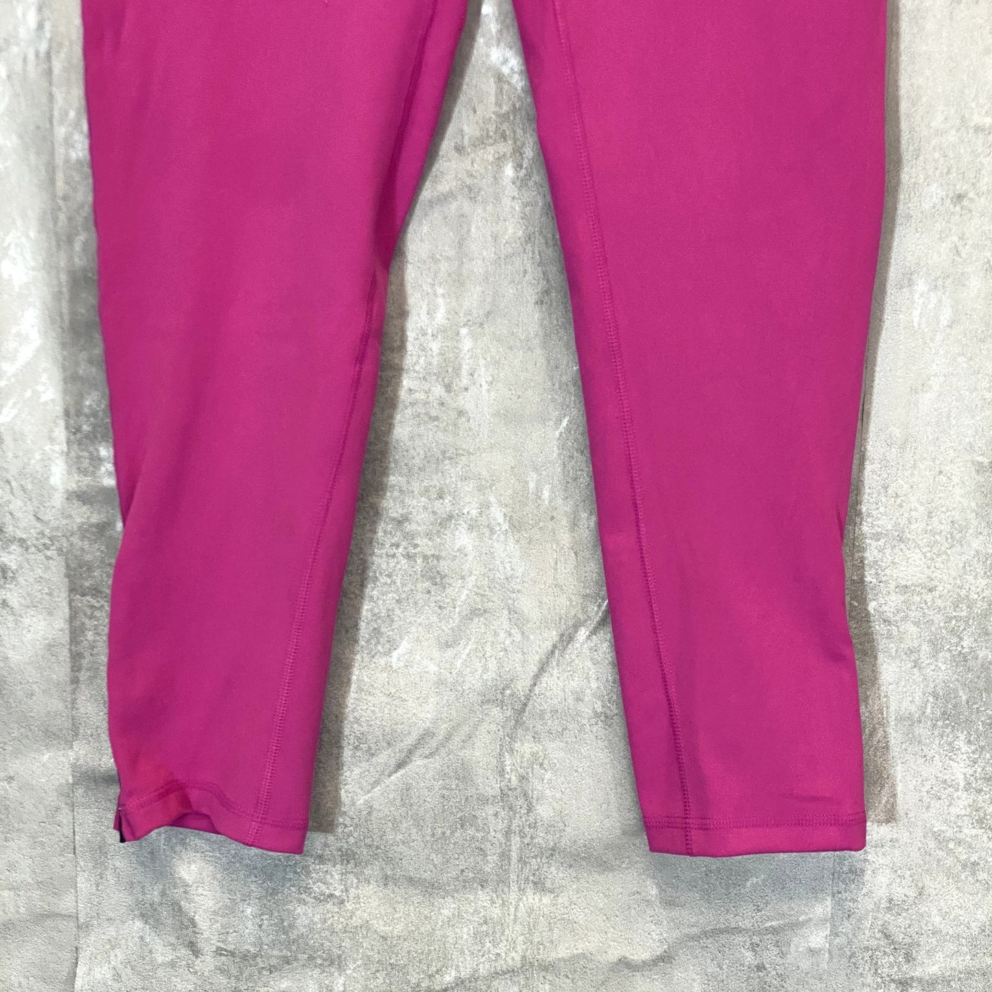 NINE WEST Women's Pink Beauty Cropped Zipper Hem Pull-On Stretch High-Waist Active Leggings SZ L