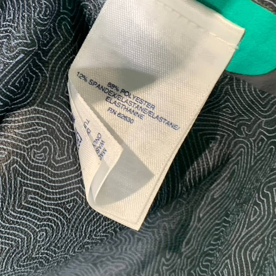 LANDS' END Men's Aqua Green Colorblocked Zip-Up Hooded Waterproof Jacket SZ M