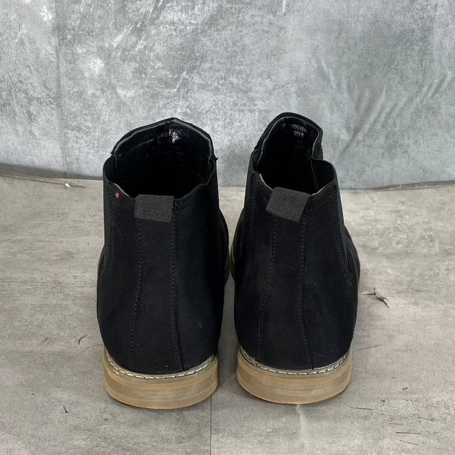 VANCE CO. Men's Wide Width Black Faux-Suede Marshall Chelsea Boots SZ 8