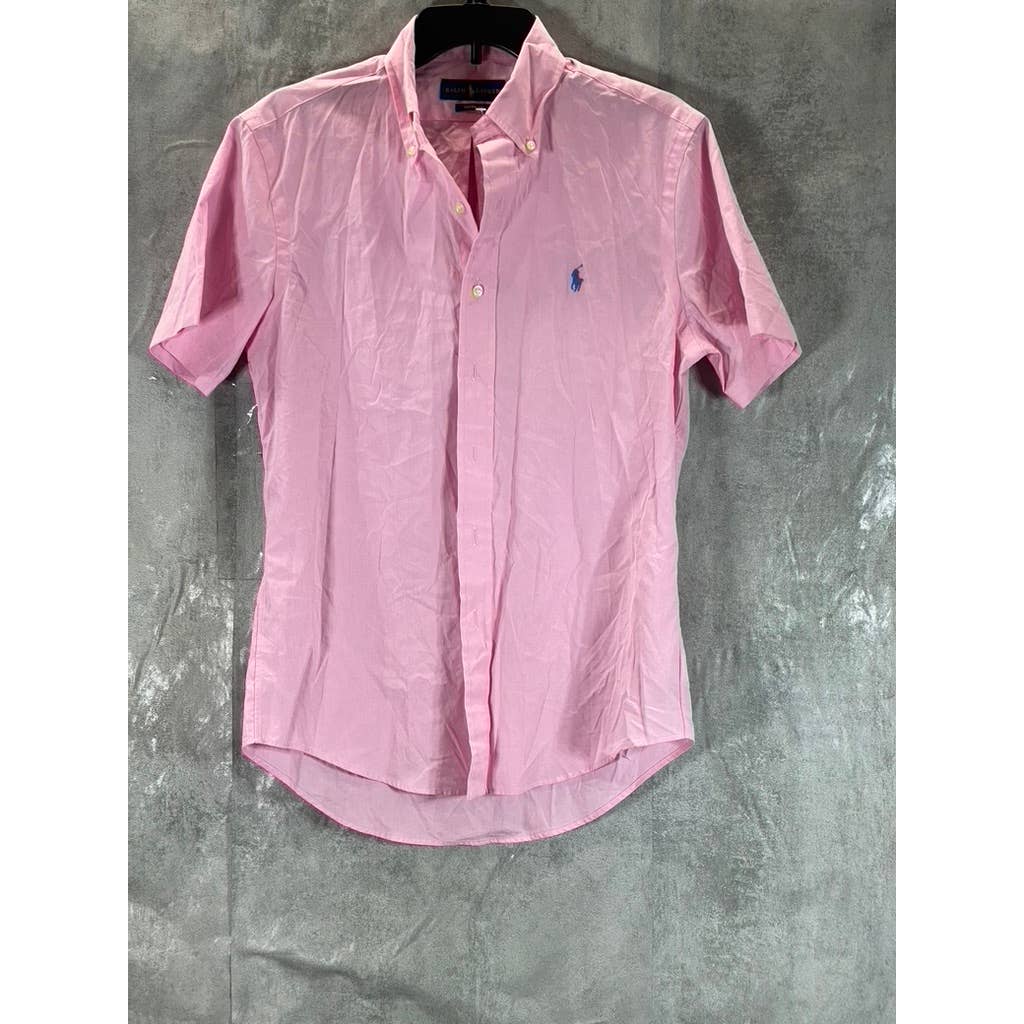 RALPH LAUREN Men's Caramel Pink Classic-Fit Button-Up Oxford Shirt SZ S