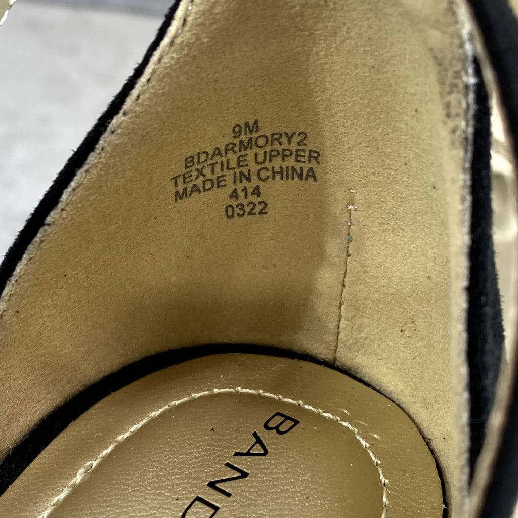 BANDOLINO Women's Black Armory Round-Toe Block-Heel Ankle-Strap Dress Sandal SZ9