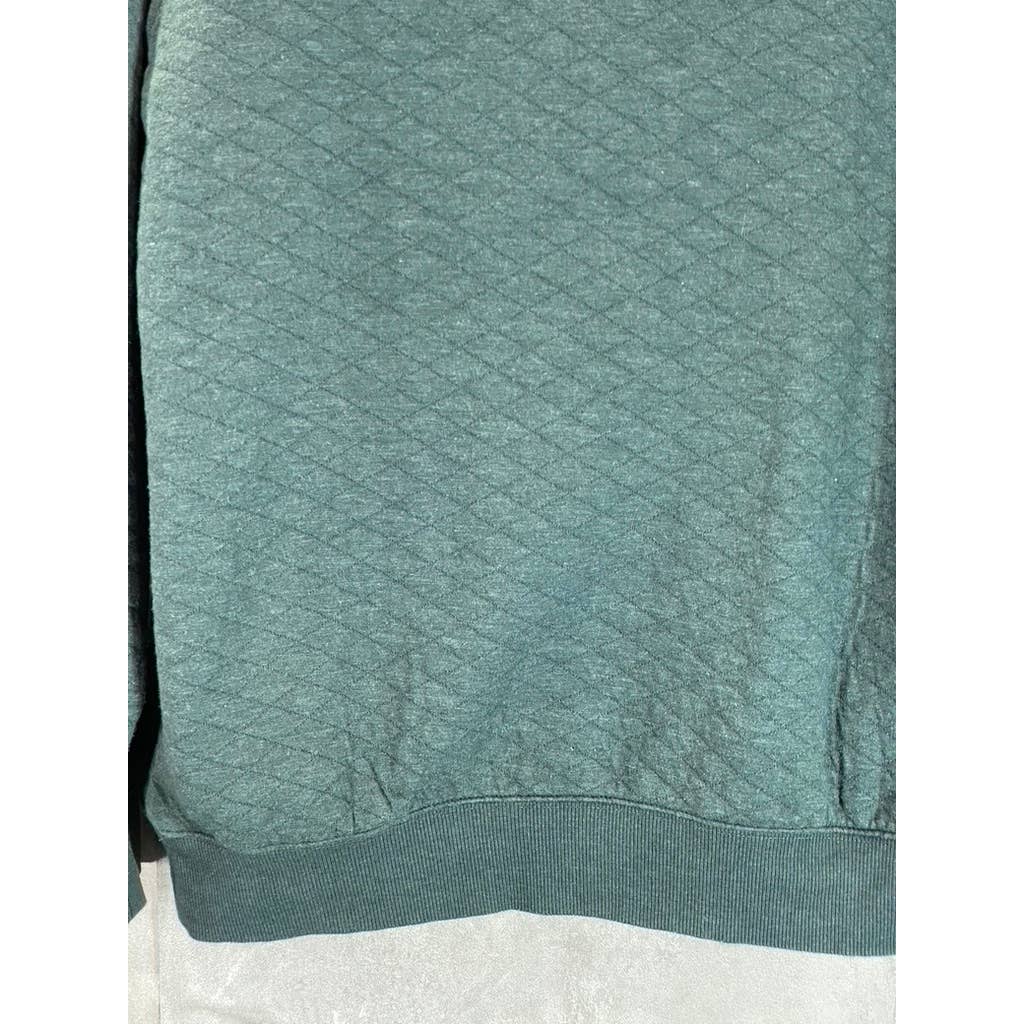 GOODFELLOW & CO Men's Green Diamond Quilted Snap Henley Pullover Sweatshirt SZ M