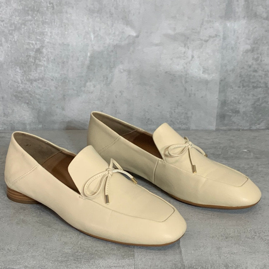 AEROSOLES Off White Mila Round-Toe Slip-On Stacked Block Heel Loafers SZ 9.5