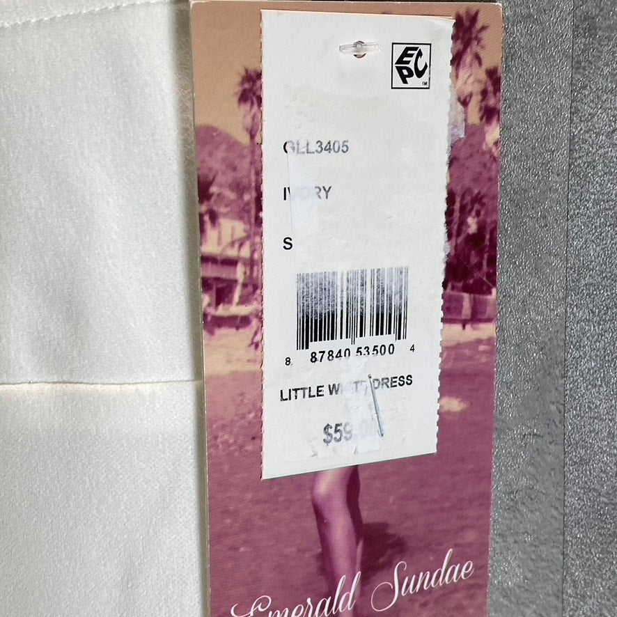 EMERALD SUNDAE Juniors' Ivory Corset V-Neck Spaghetti Strap Bodycon Dress SZ S