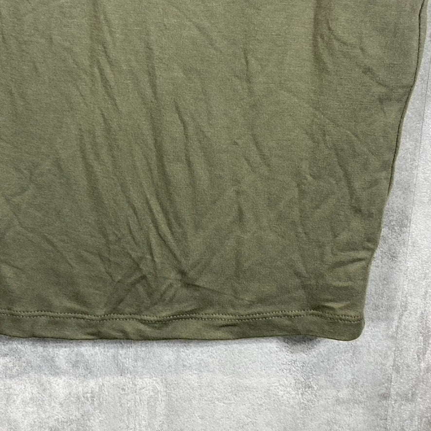 BAR III Women's Dusty Olive Scoop-Neck Bodycon Sleeveless Midi Tank Dress SZ XS