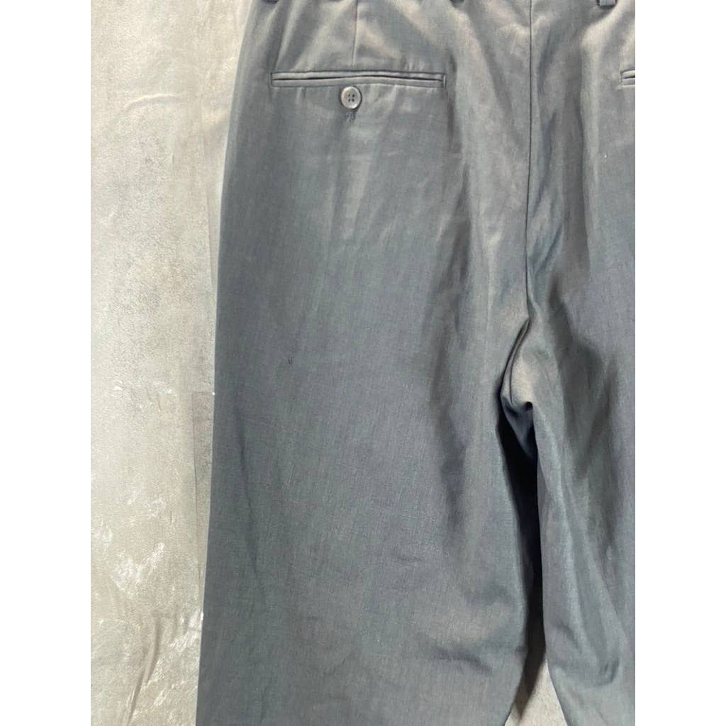 PRONTO UOMO Men's Grey Modern-Fit Flat-Front Pants SZ 32X30