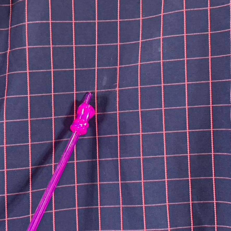 BANANA REPUBLIC Men's Navy/Red Plaid Classic-Fit Button-Up Dress Shirt SZ L