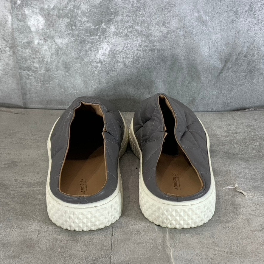 AEROSOLES Women's Dark Grey Ella Quilted Round-Toe Slip-On Sneakers SZ 7