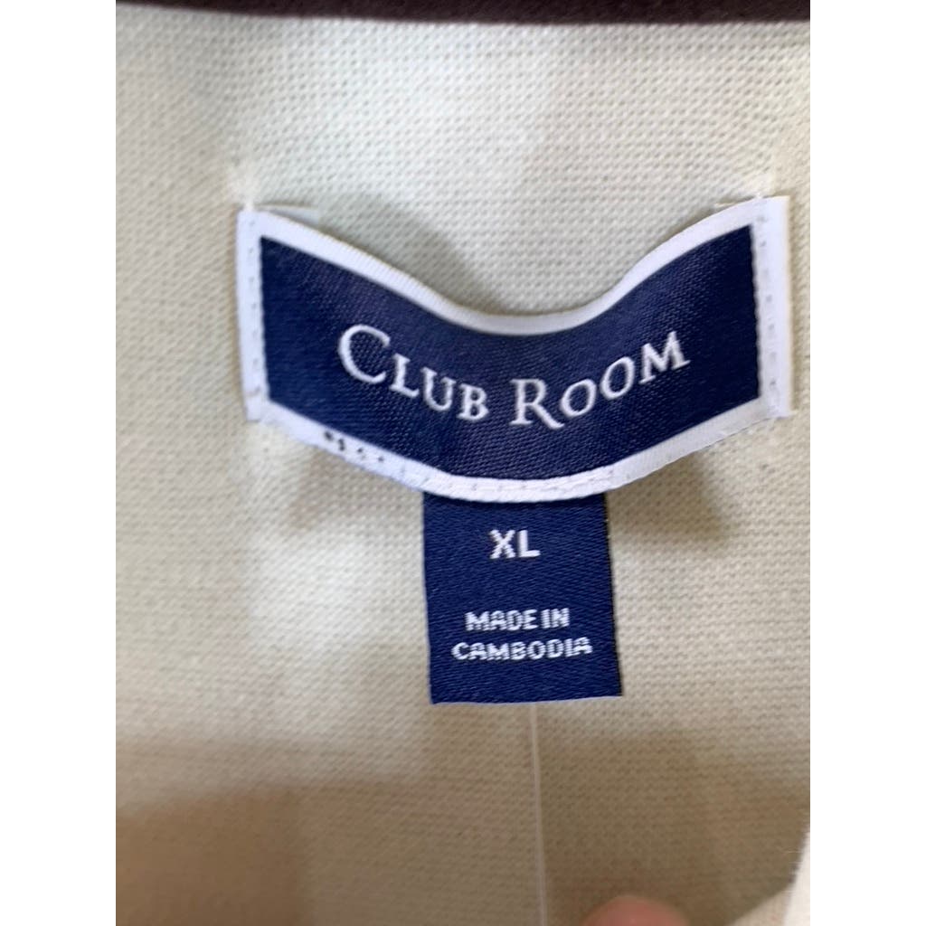 CLUB ROOM Men's Winter Ivory Quarter-Zip Pullover Sweater SZ XL