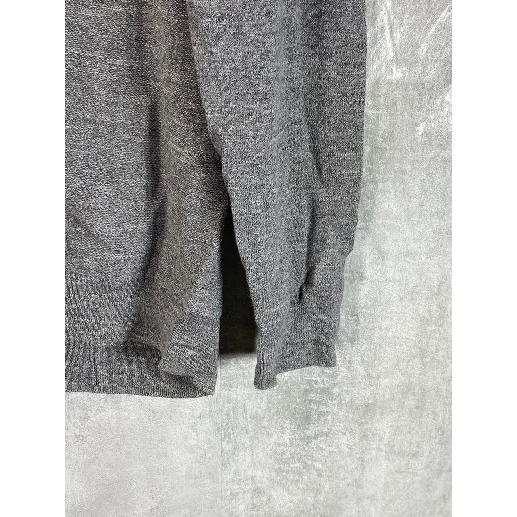 J.CREW Men's Heathered Dark Grey Crewneck Slim Long Sleeve Pullover Sweater SZXL