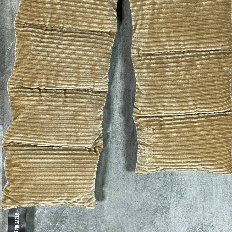 STEVE MADDEN Women's Tan Pull-Through Ribbed Velvet Puffer Scarf SZ OS