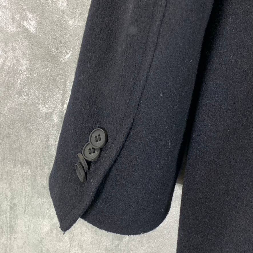 COLE HAAN Grand.OS Men's Black Stretch Wool Three-Button Top Coat SZ L