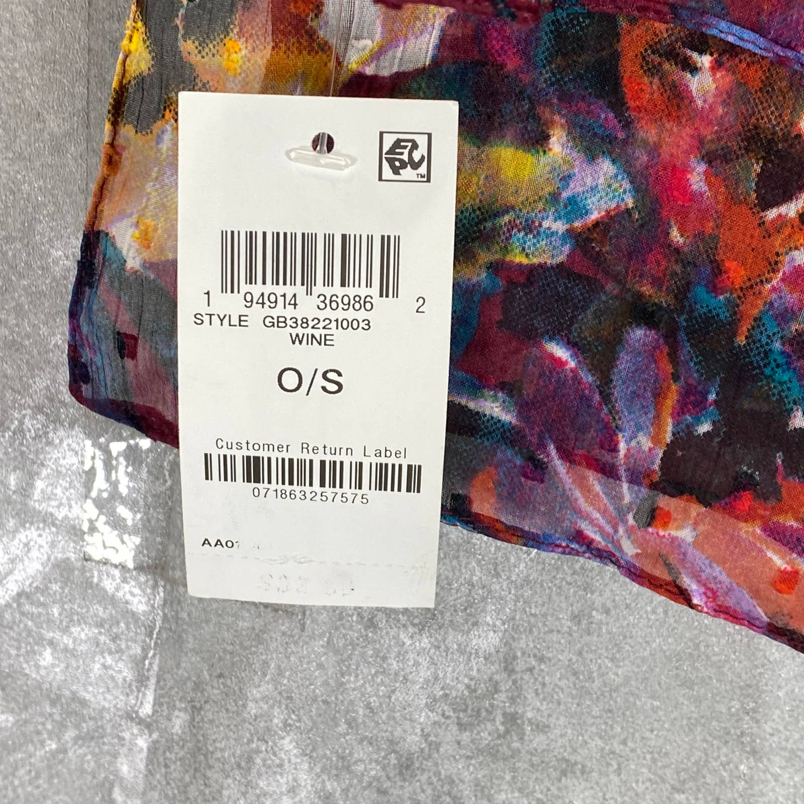 GIANI BERNINI Women's Wine Watercolor Floral Printed Wrap SZ OS