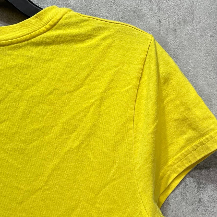 CHAMPION Yellow V-Neck Short Sleeve Lightweight Loose T-Shirt SZ M