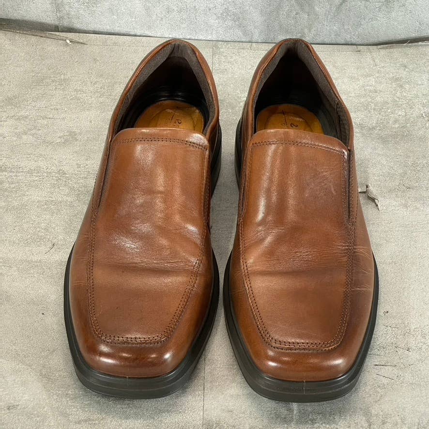 ECCO Men's Cognac Leather Helsinki 2 Apron-Toe Slip-On Loafers SZ 7/7.5
