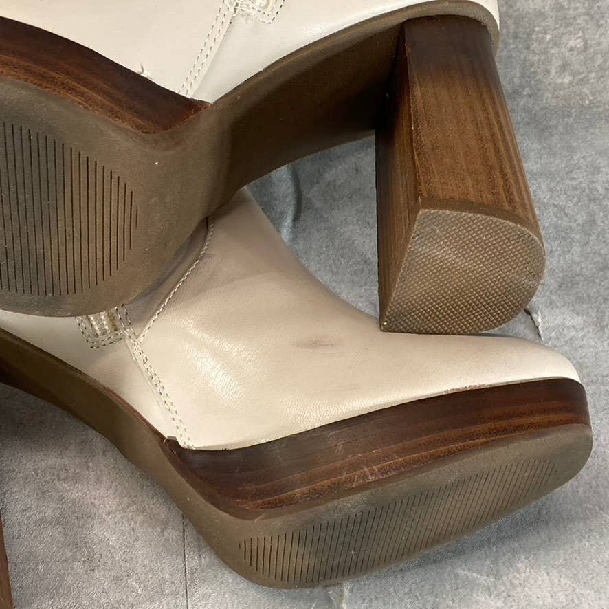 DV By Dolce Vita Women's Ivory Marigold Side-Zip Stacked-Heel Platform Boots SZ9