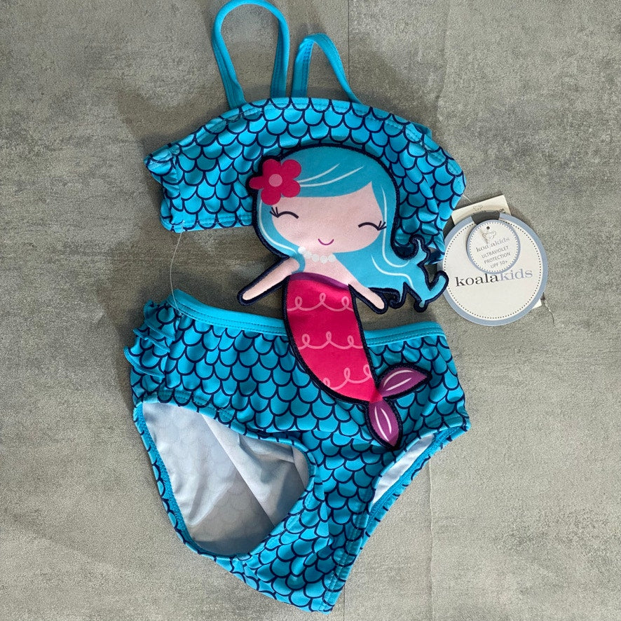 KOALA KIDS Infant Blue Scale Print Mermaid One-Piece Pull-On Swimsuit SZ 9-12M