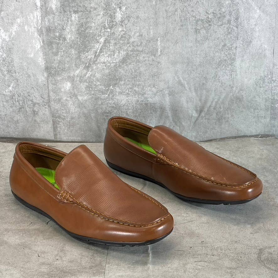 VANCE CO. Men's Chestnut Faux-Leather Mitch Slip-On Loafers SZ 10.5